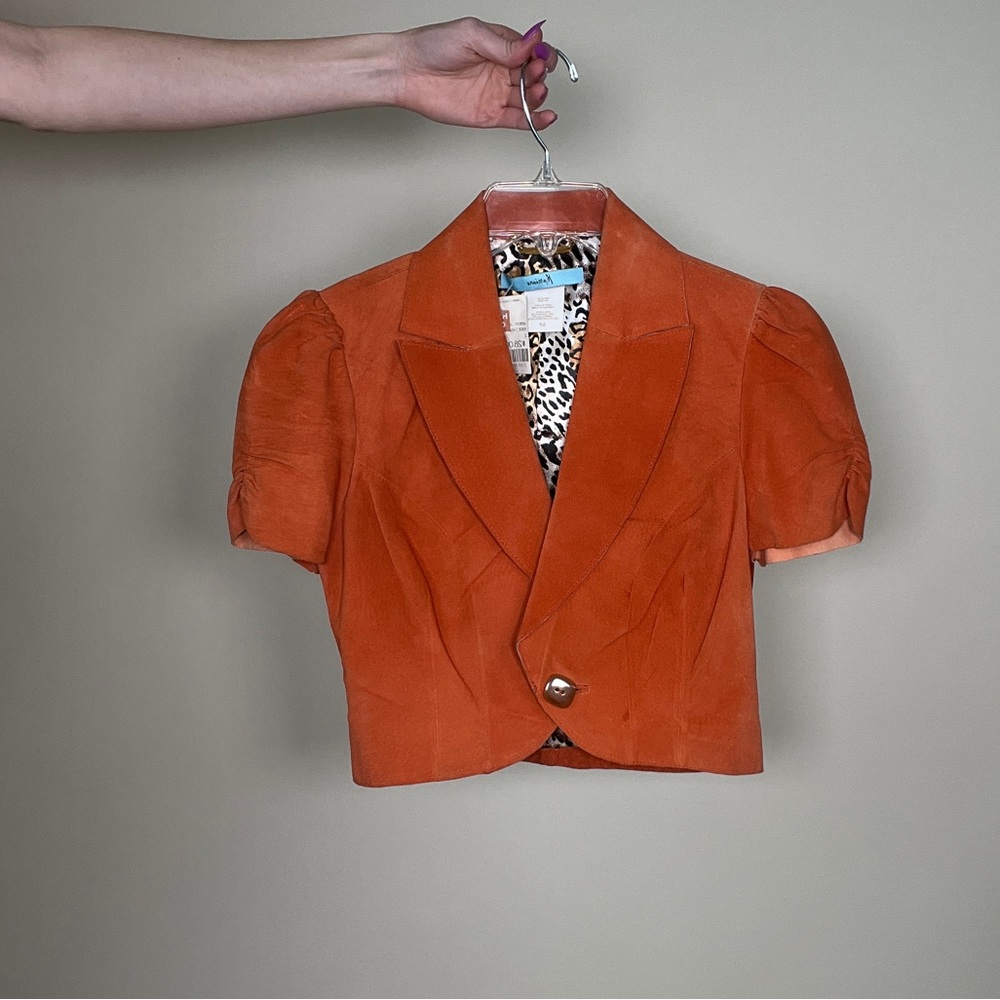 Marciano Orange Suede Bolero Jacket - Picture 5 of 7